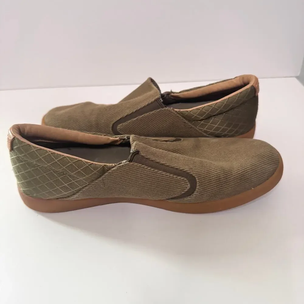Teva Mens Sterling Slip On Casual Shoes Size 8 Canvas Classic Olive Green